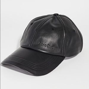 ACNE STUDIOS “Carlily” Leather Cap [Black]